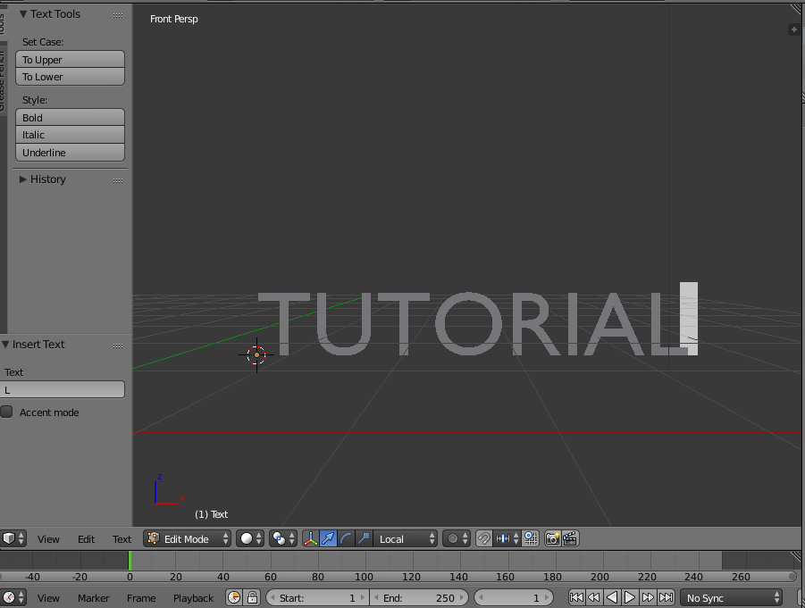 Texto 3d blender