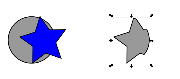 Inkscape intersección de objetos