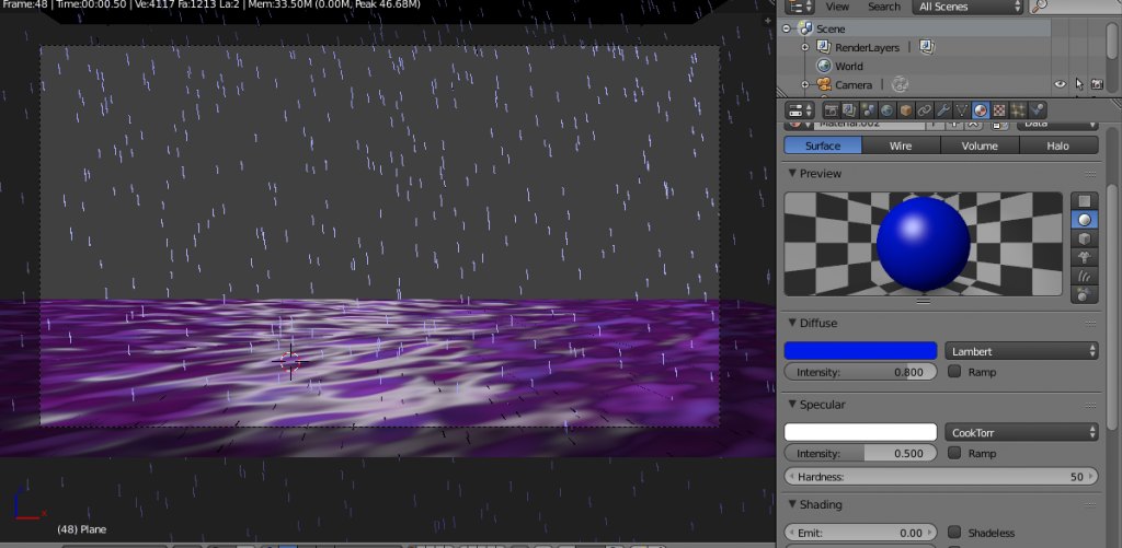 Efecto de lluvia, Blender Efecto de lluvia, Blender