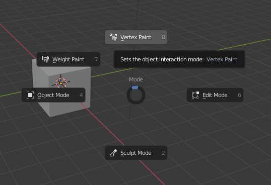 Blender menu Ctrl + tab, blender