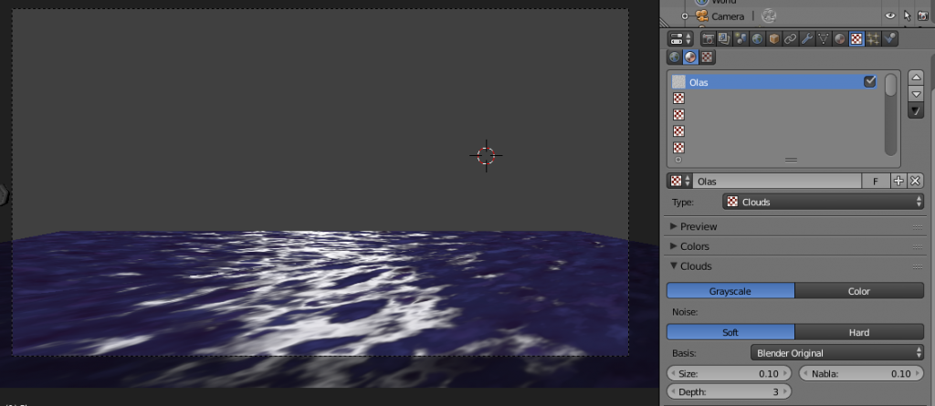 Agua con olas en Blender