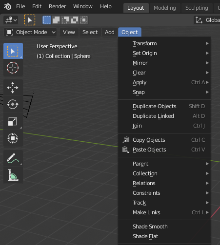 Tecla T antes, Blender