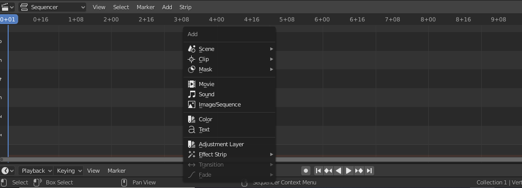 Blender, animar texto en el Editor de vídeos.