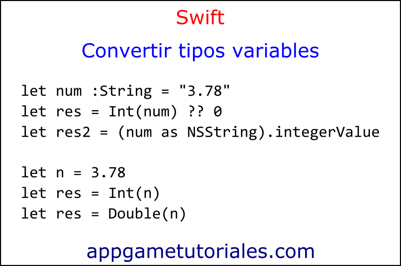 Swift Convertir Tipos De Variables String Float Int Y Double 