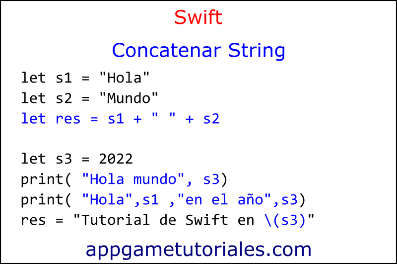 Concatenaci n De Strings En Swift Xcode 